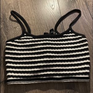 black and white crop top